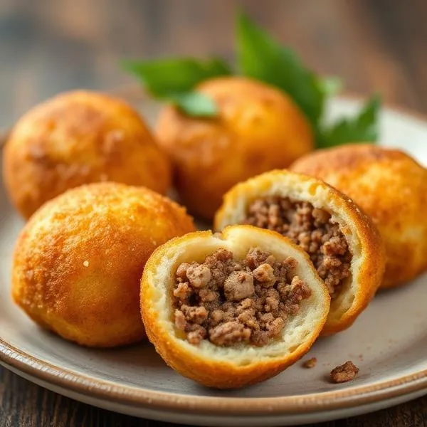 BOLITAS DE PAPA CON CARNE MOLIDA